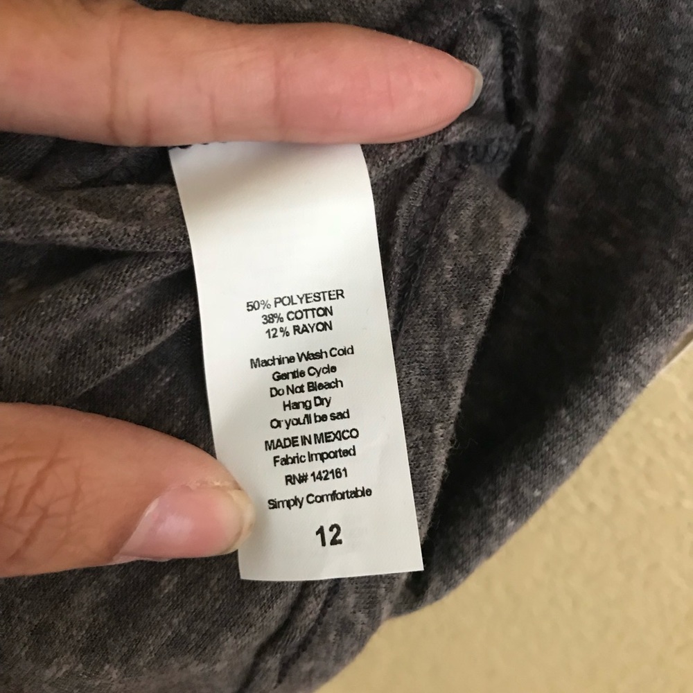 NWT....Lularoe Gracie top(kids) size 12. Grey.